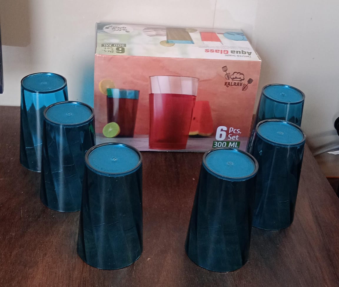 Premium 300ml Transparent Glass Set for Water, Juice & Cocktails (Set of 6) - infinityexculsivestore.com