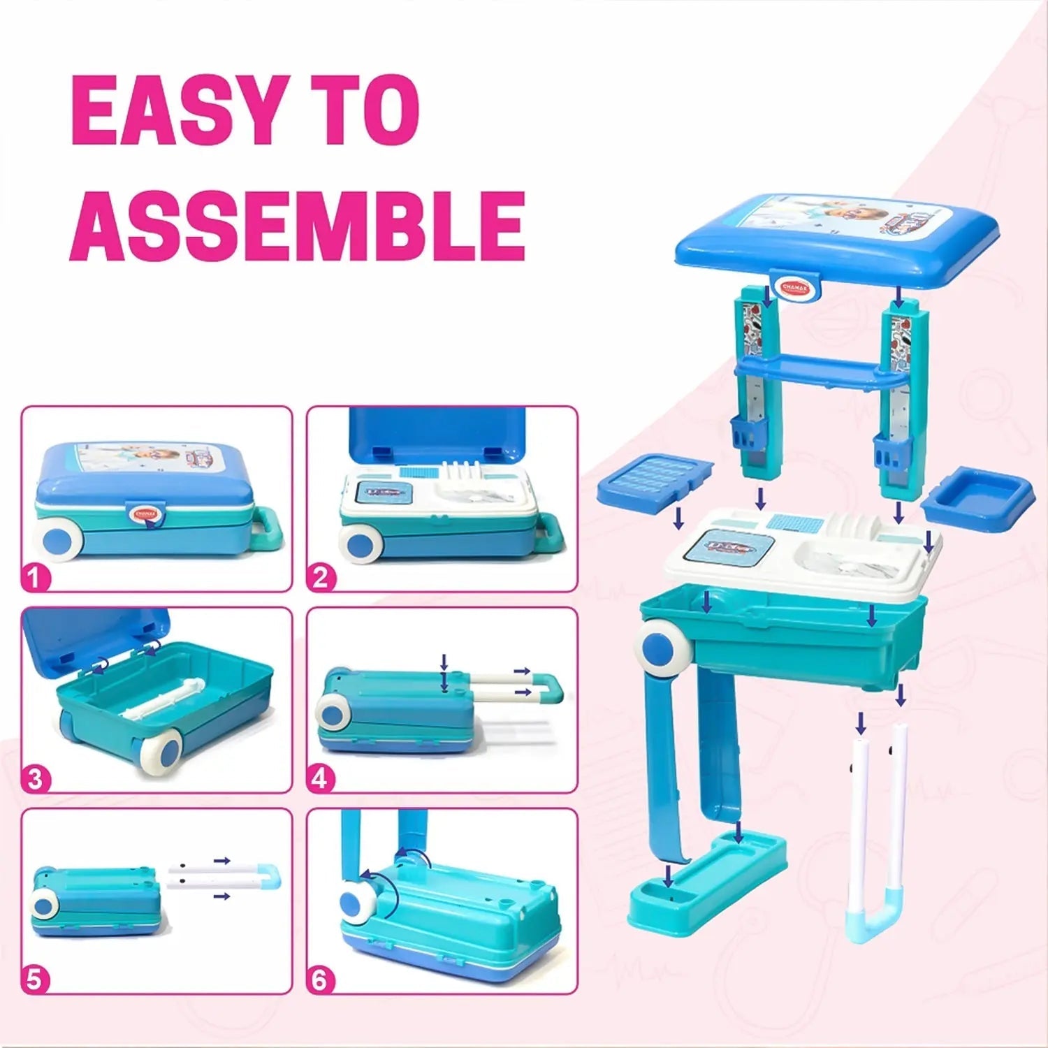 Premium Doctor Set Trolley Little Doctor Kids Toy (1 Set) - infinityexculsivestore.com