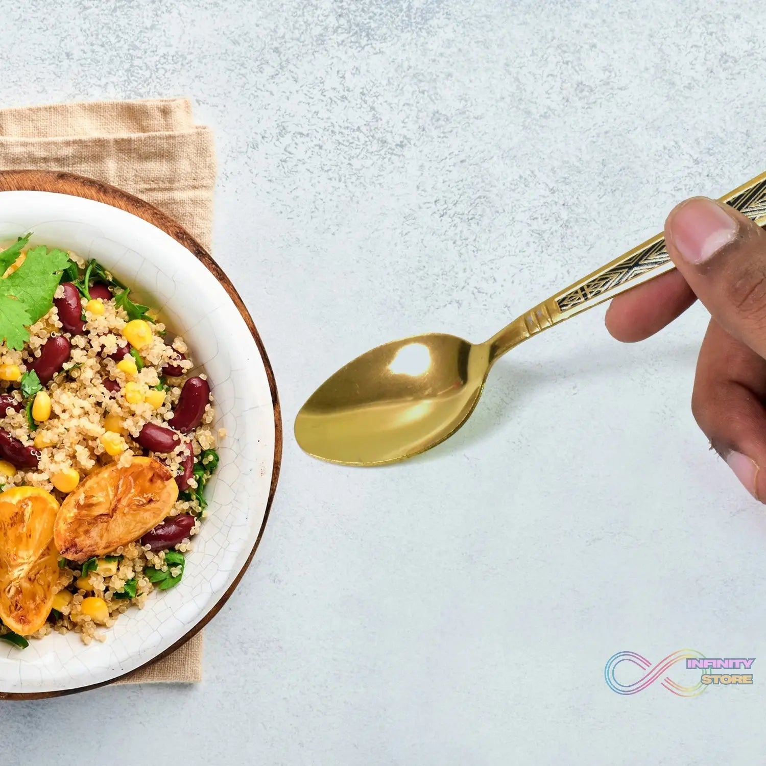 Premium Luxurious Stainless Steel Coated Spoons (6 Pcs Set / Golden) - infinityexculsivestore.com