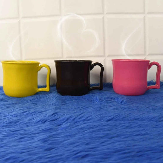 Premium Plastic Coffee / Tea Cups / Mug with Handle (1 Pc / Loose / Mix Color) - infinityexculsivestore.com