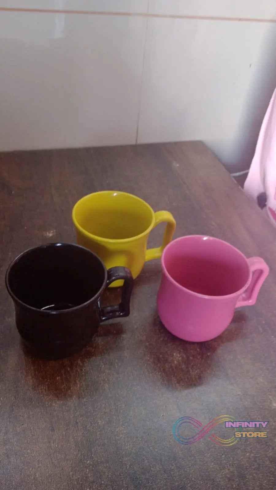 Premium Plastic Coffee / Tea Cups / Mug with Handle (1 Pc / Loose / Mix Color) - infinityexculsivestore.com