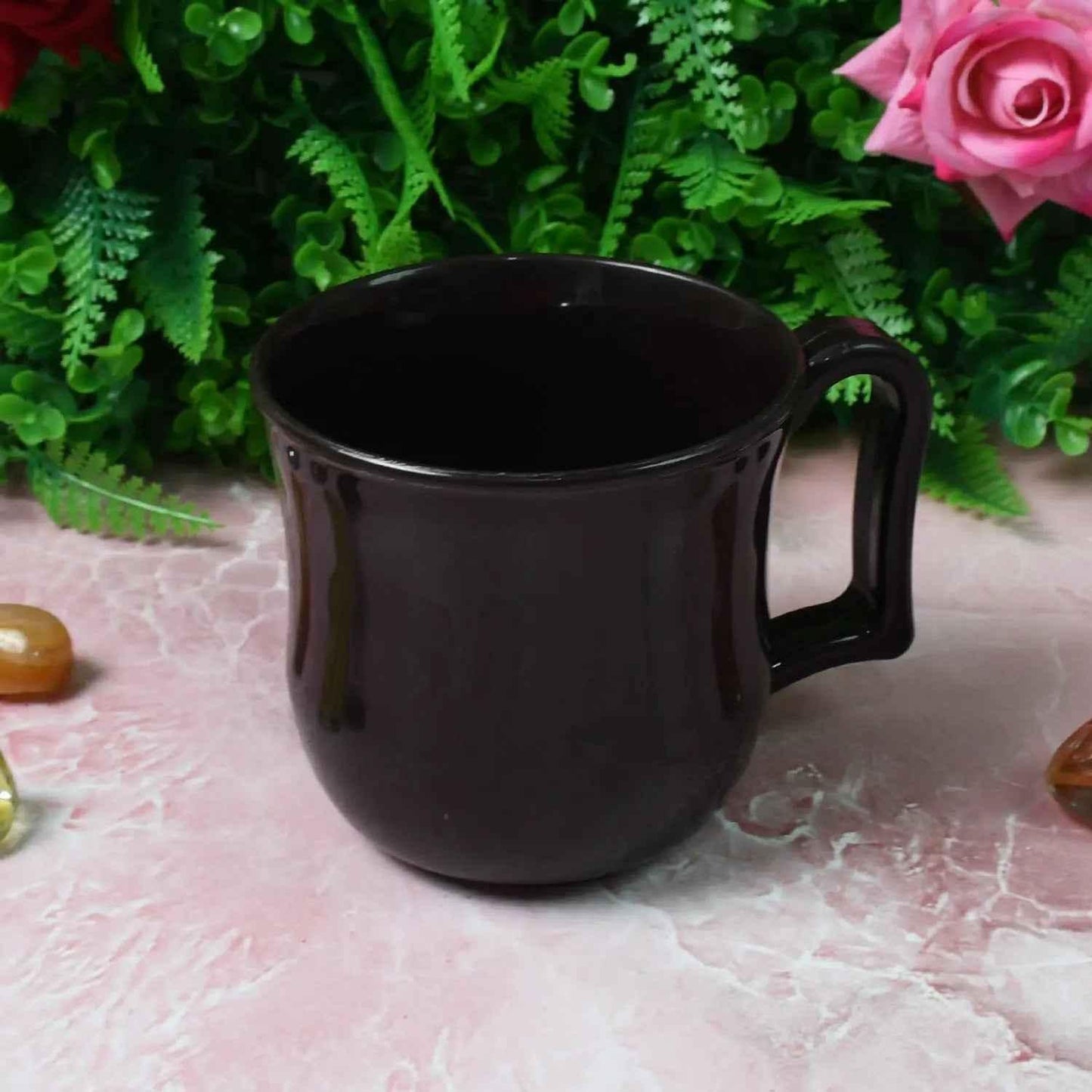 Premium Plastic Coffee / Tea Cups / Mug with Handle (1 Pc / With Color Box / Black) - infinityexculsivestore.com