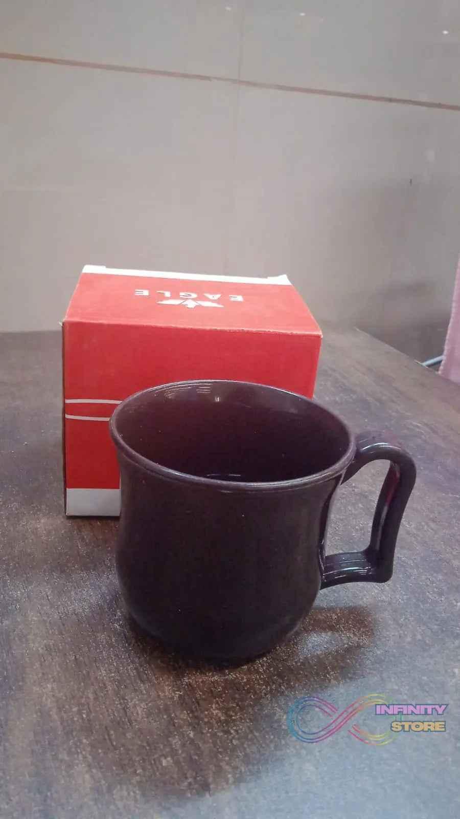 Premium Plastic Coffee / Tea Cups / Mug with Handle (1 Pc / With Color Box / Black) - infinityexculsivestore.com