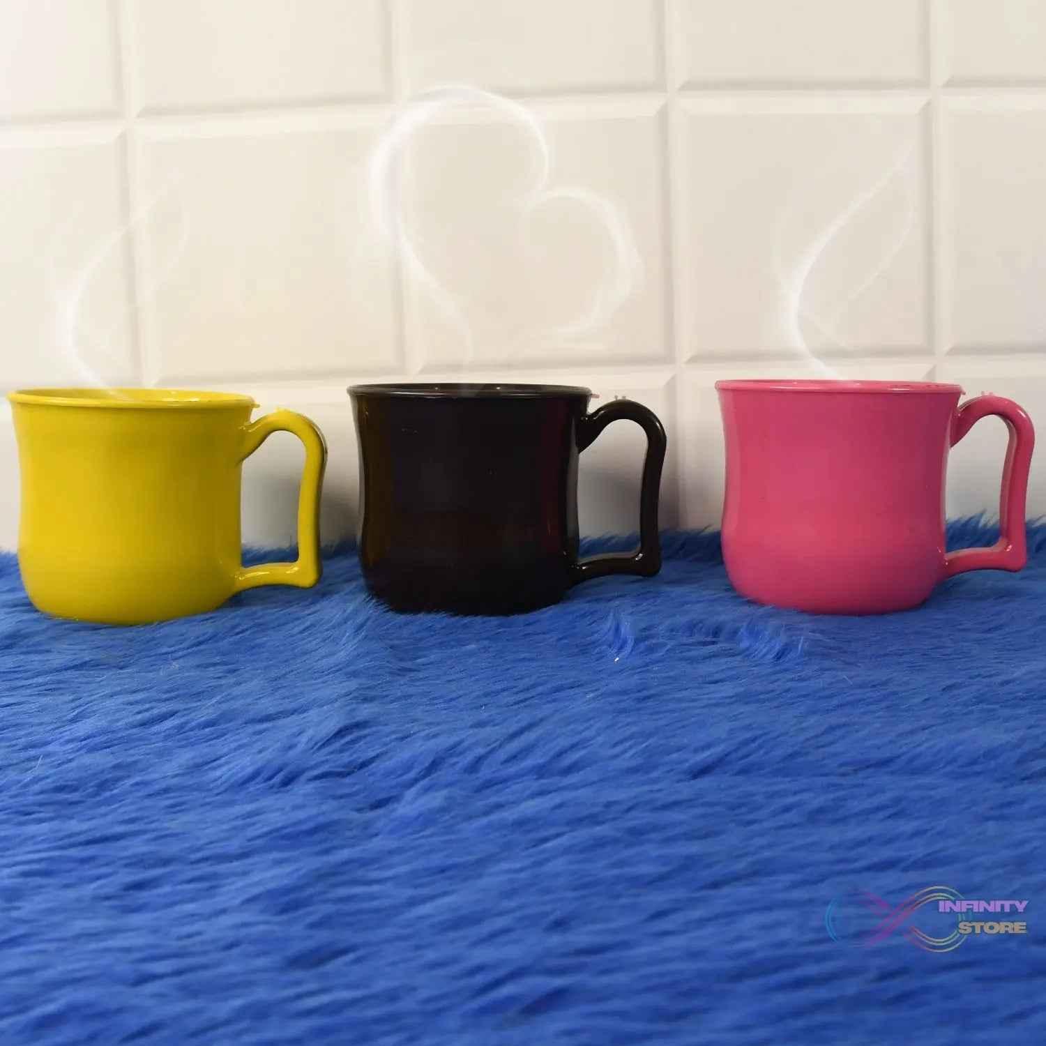 Premium Plastic Coffee / Tea Cups / Mug with Handle (1 Pc / With Color Box / Mix Color) - infinityexculsivestore.com