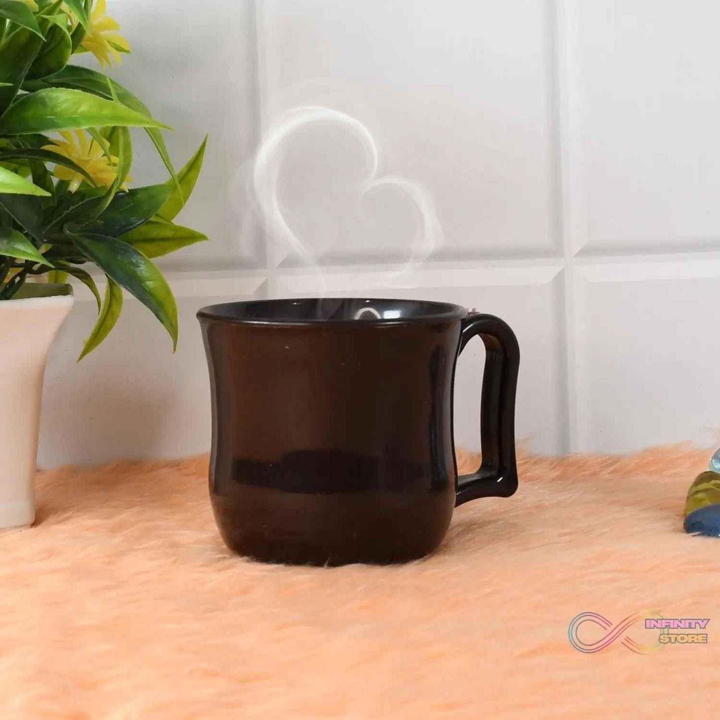Premium Plastic Coffee / Tea Cups / Mug with Handle (1 Pc / With Color Box / Mix Color) - infinityexculsivestore.com