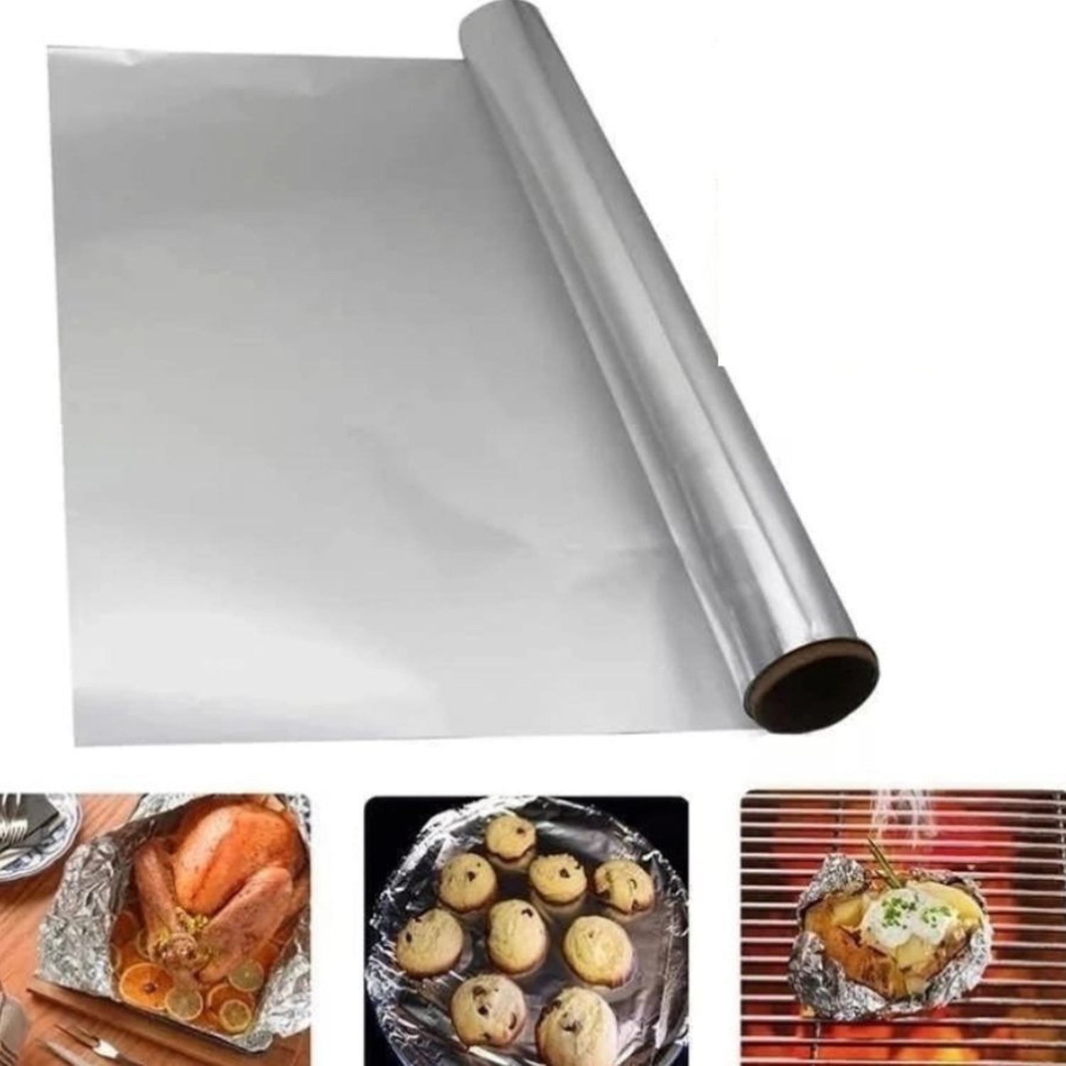 Premium Quality Food Grade Aluminum Foil Roll Heavy Duty Non Stick Thick Aluminum Foil Sheet Baking Grilling Tool 72Mtr (1Pc) - infinityexculsivestore.com