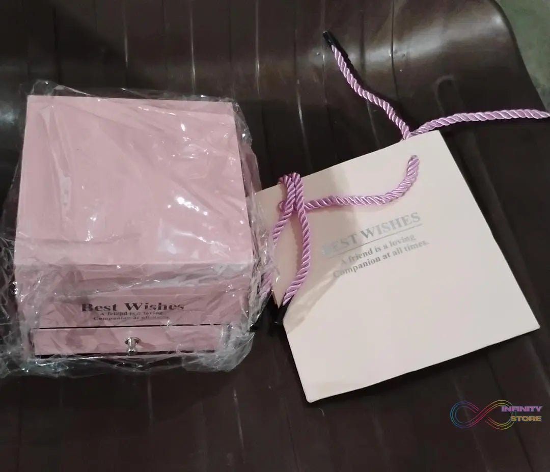 Preserved Eternal Rose Flower Gift Box Drawer with I Love You & Artificial 9 Pcs Rose (1 Set) - infinityexculsivestore.com