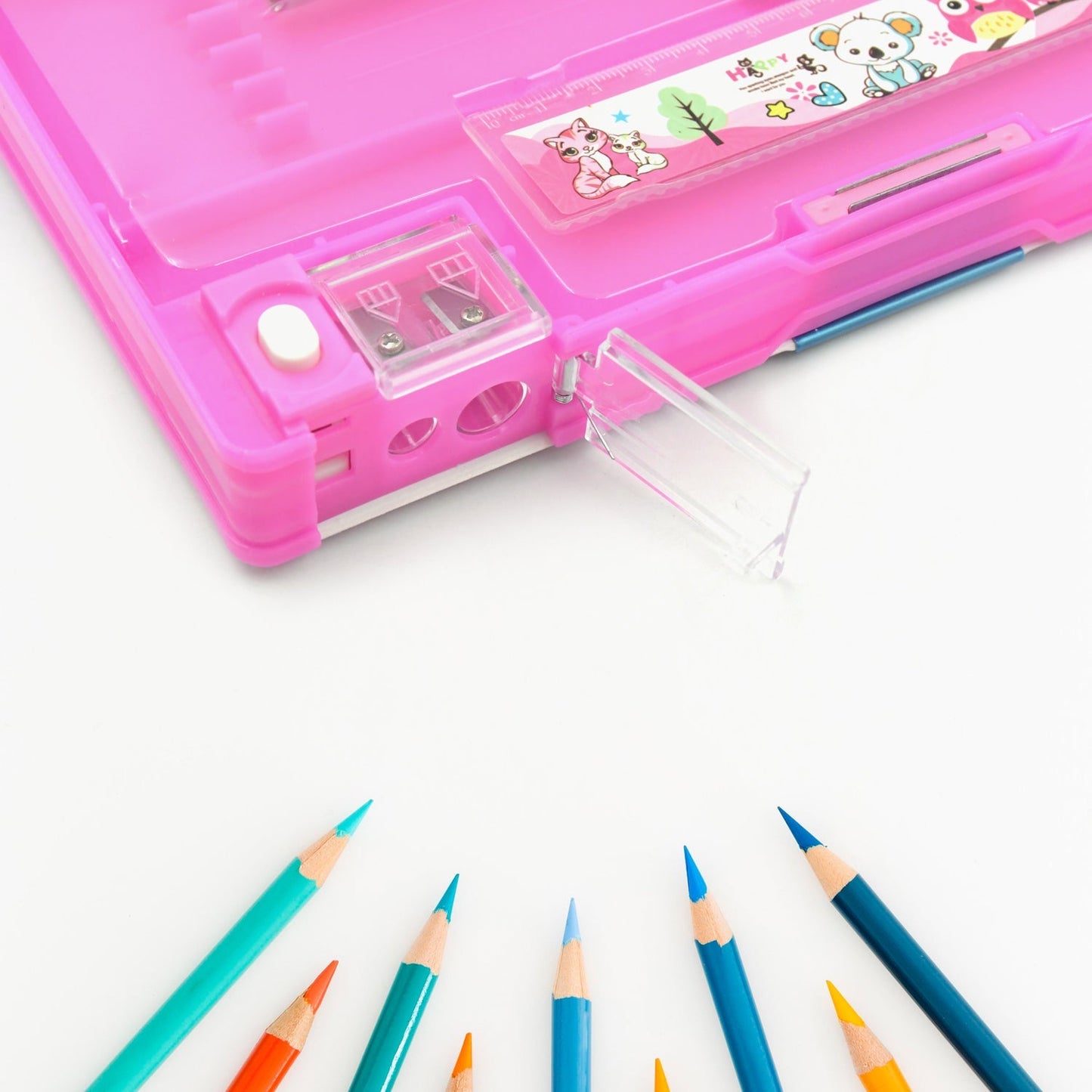 Printed Pencil Case for Kids (1 Pc): Multi - Compartment, Compass Box - infinityexculsivestore.com