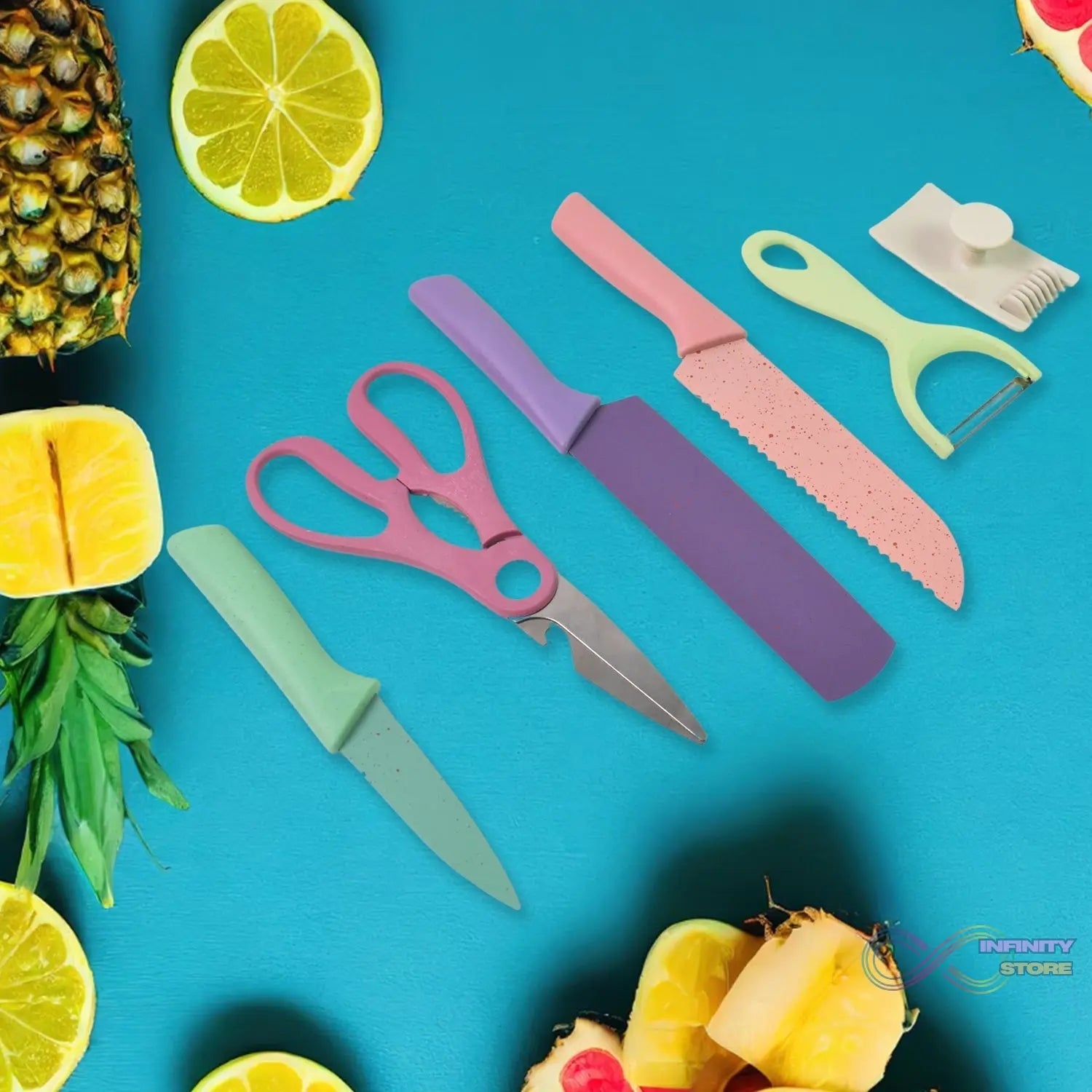 Professional Colorful Kitchen Knives Set (6 Pcs Set) - infinityexculsivestore.com