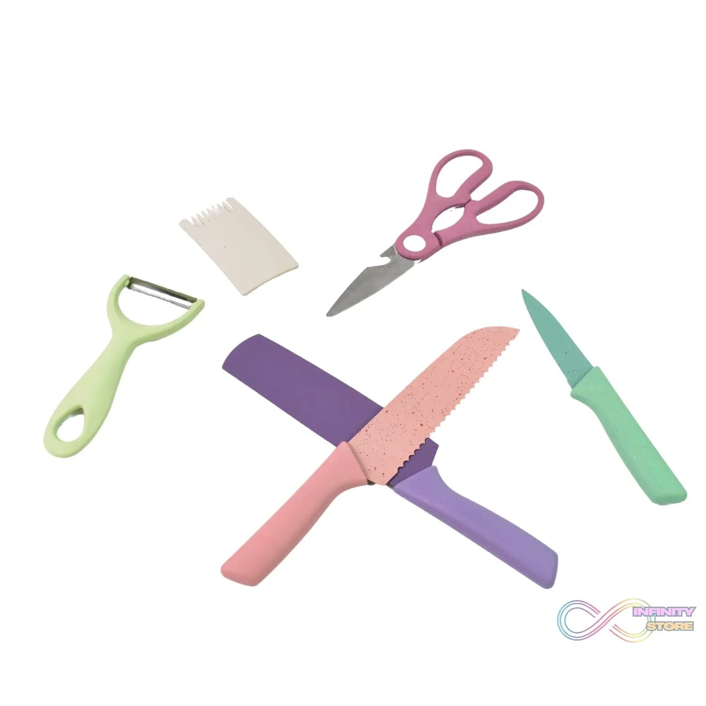 Professional Colorful Kitchen Knives Set (6 Pcs Set) - infinityexculsivestore.com