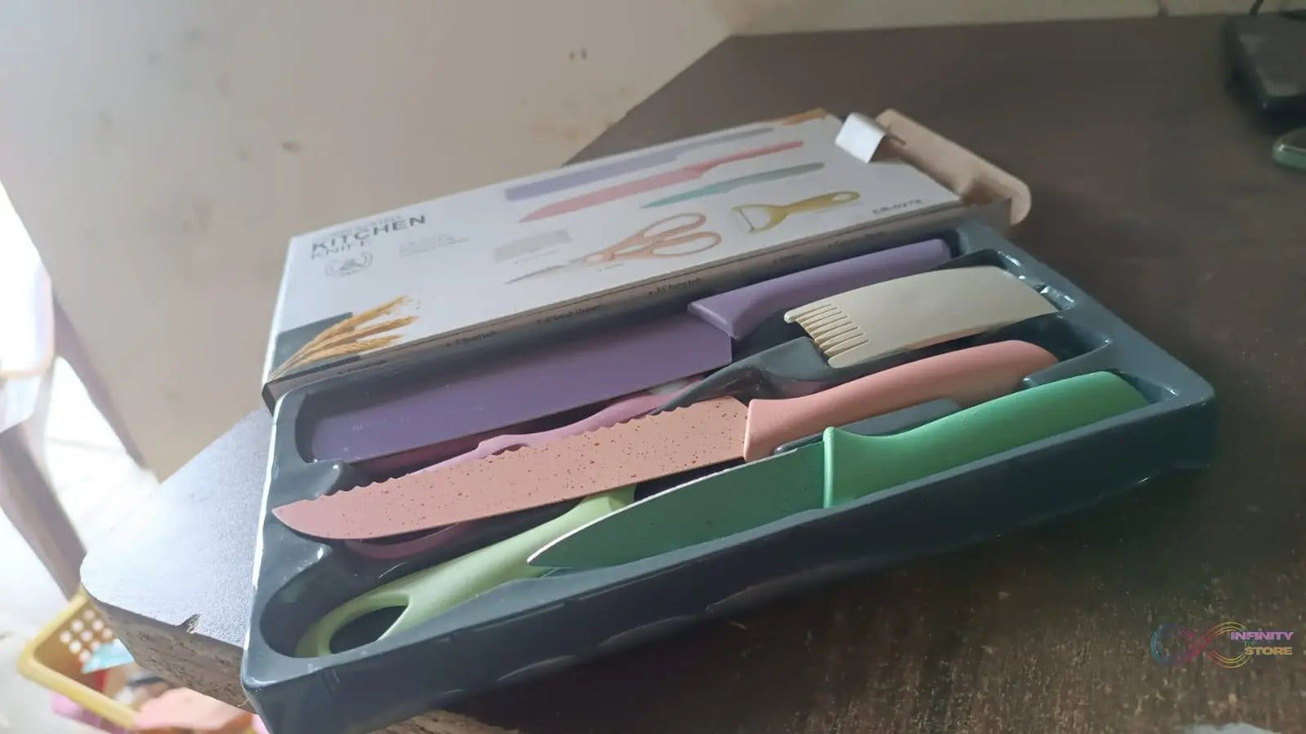 Professional Colorful Kitchen Knives Set (6 Pcs Set) - infinityexculsivestore.com