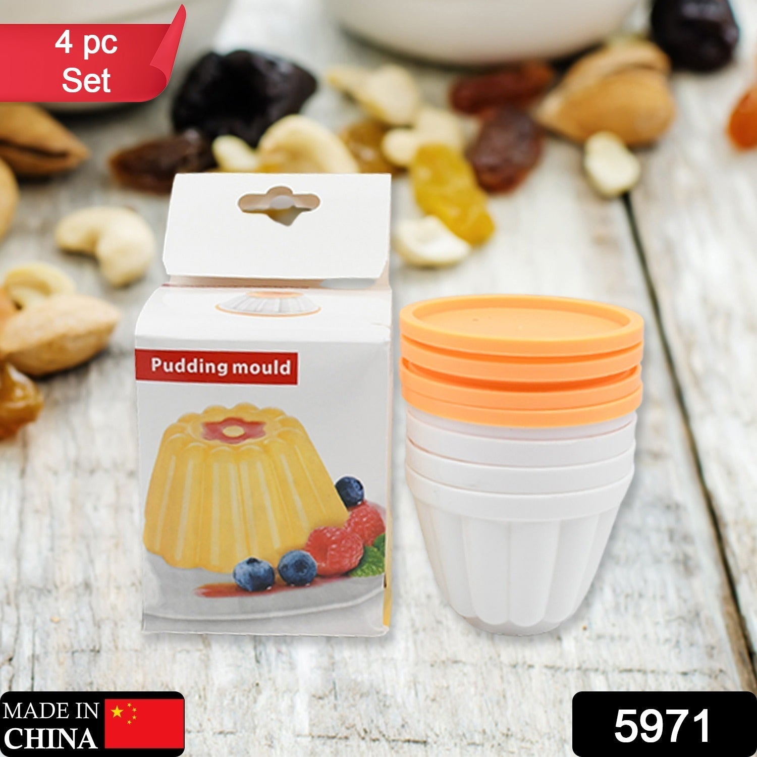 Pudding Molds, Custard Mold, Mold for Jelly Ice creams, Set of 4 Cups with Lid - infinityexculsivestore.com