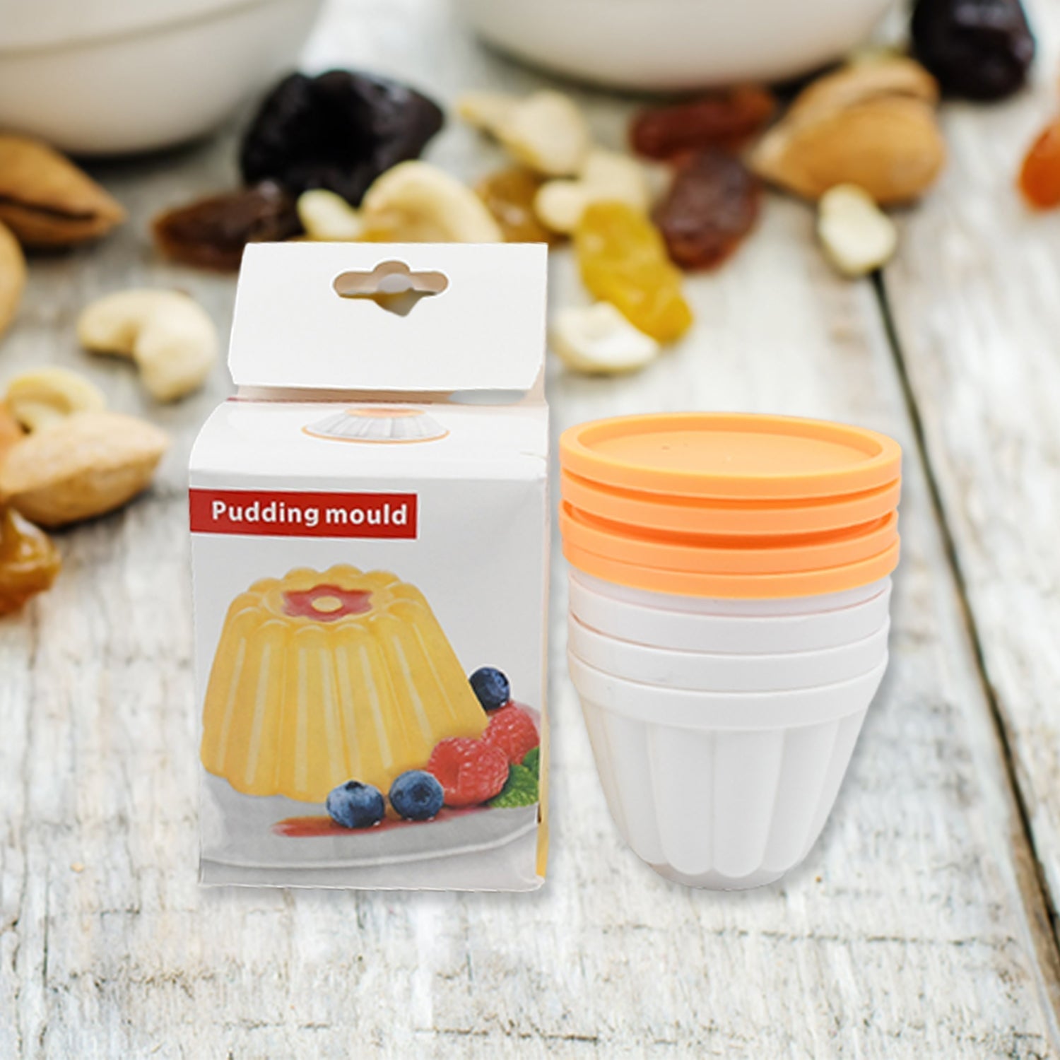 Pudding Molds, Custard Mold, Mold for Jelly Ice creams, Set of 4 Cups with Lid - infinityexculsivestore.com