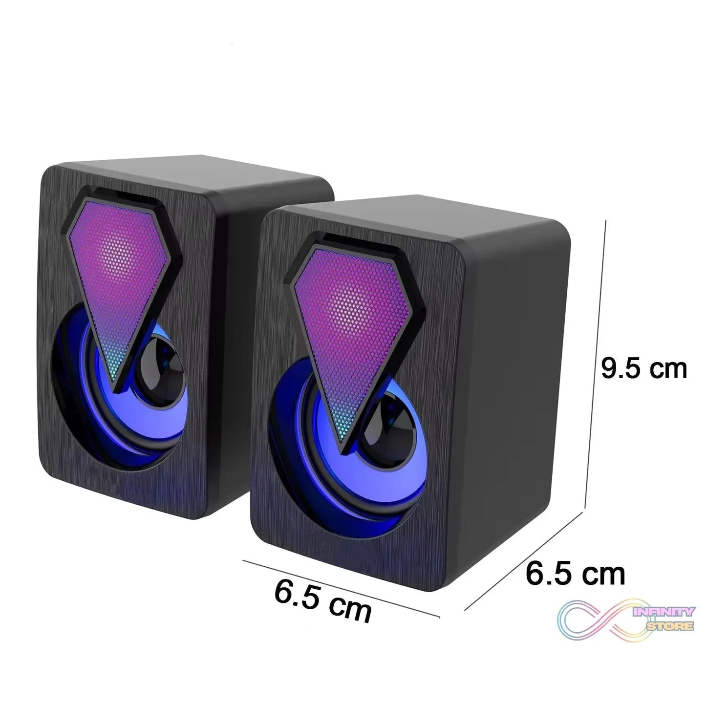 RGB Desktop Speakers, Plug, and Play USB Powered Speaker (2 Pc Set) - infinityexculsivestore.com