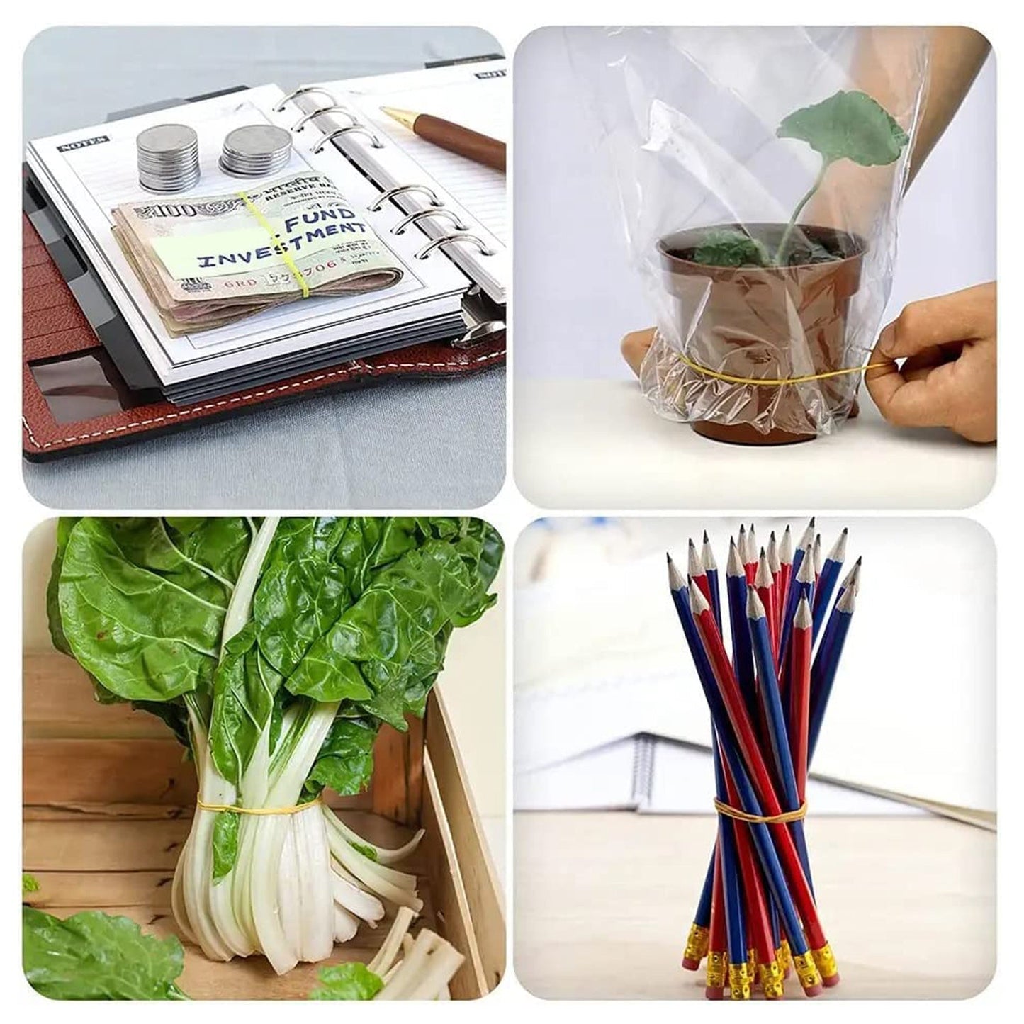 RUBBER BAND FOR OFFICE/HOME AND KITCHEN ACCESSORIES ITEM PRODUCTS, ELASTIC RUBBER BANDS, FLEXIBLE REUSABLE NYLON ELASTIC UNBREAKABLE, FOR STATIONERY, SCHOOL MULTICOLOR - infinityexculsivestore.com