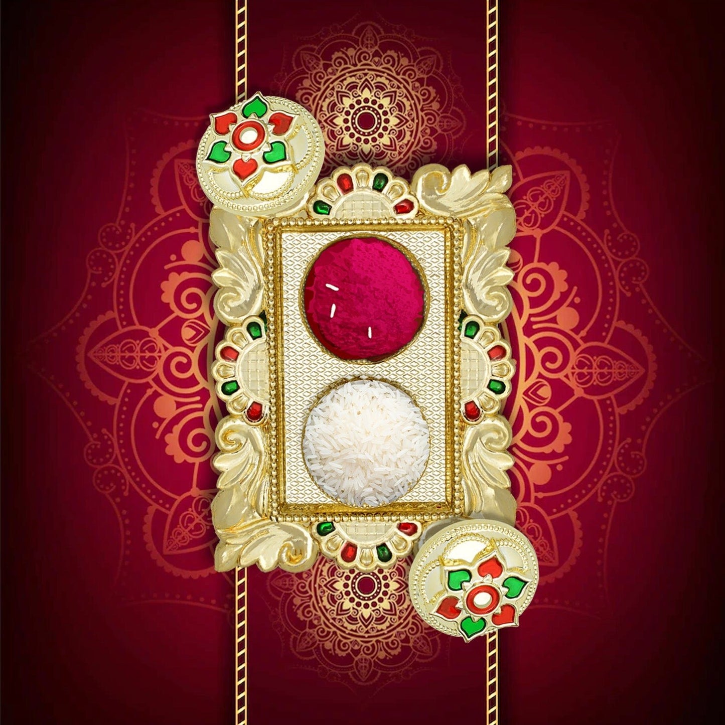 Rakasha Bandhan Special Puja Thali, Kumkum Thali Holder, Pooja Return Gift, Indian Housewarming Gifts, Brother / Bhai / Bhabhi / Sister / Family Rakhi for Rakshabandhan, Diwali - infinityexculsivestore.com
