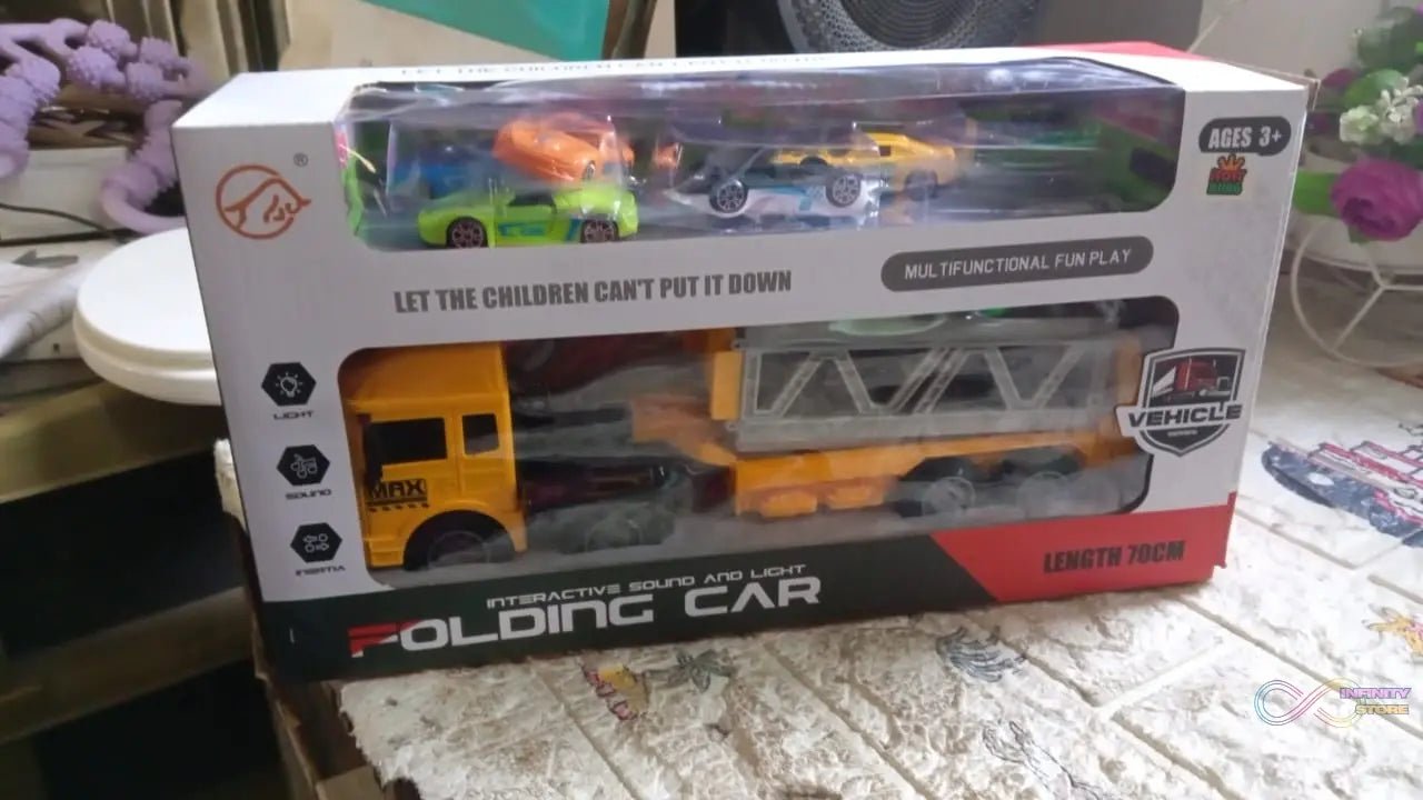 Realistic Long - Haul Toy Vehicle Transport Playset with Lights and Sound - infinityexculsivestore.com