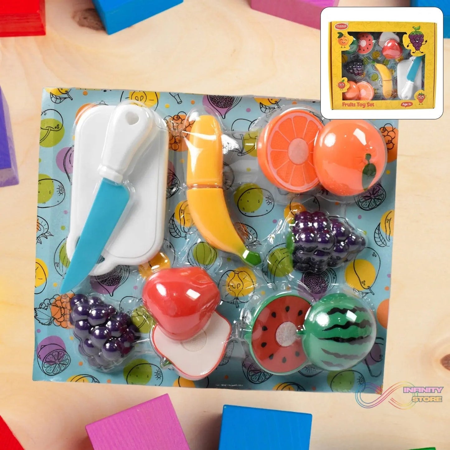 Realistic Sliceable Fruits Cutting Play Toy Set (7 Pcs Set) - infinityexculsivestore.com