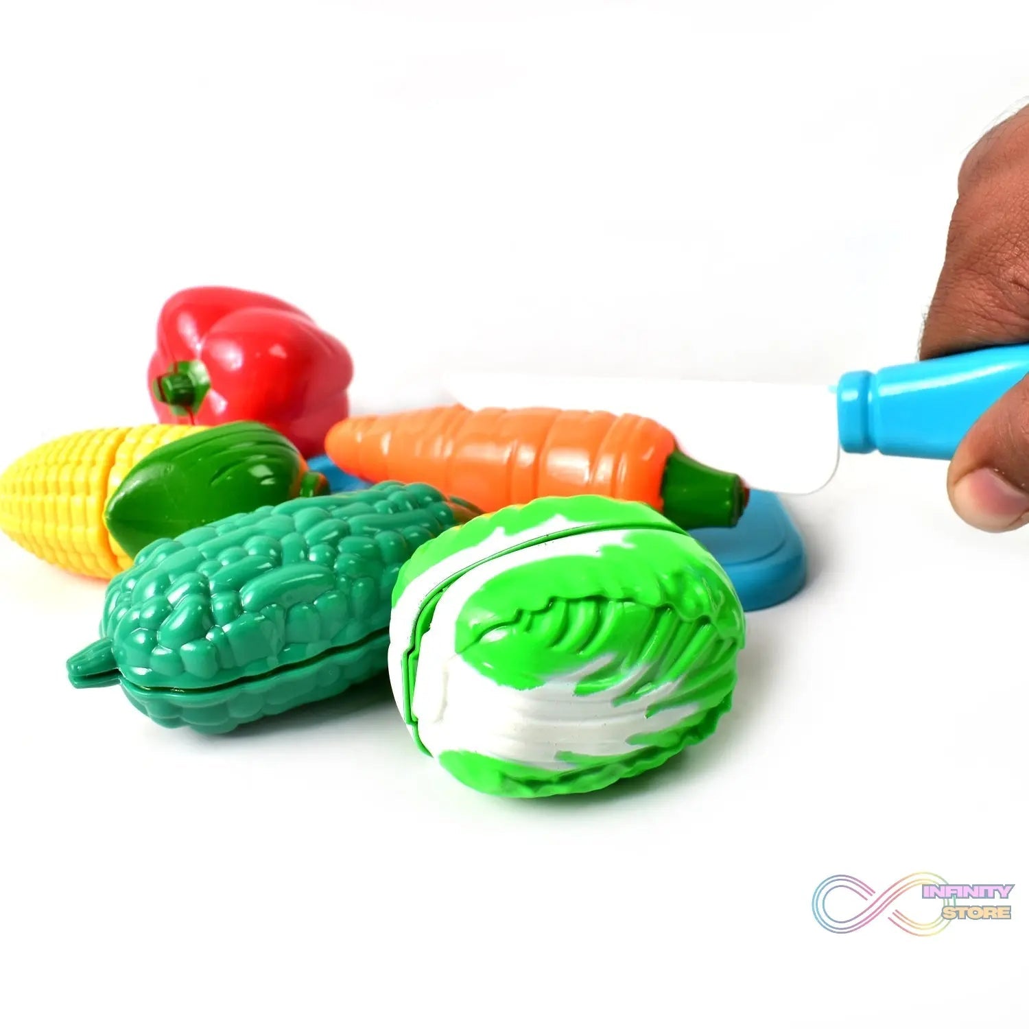 Realistic slice - able fruits and vegetables cut in 2 part play toy set - infinityexculsivestore.com