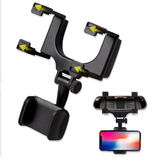 Rear View Mobile Holder Universal Vehicle Rear View Mirror Mobile phone Mount Stand - infinityexculsivestore.com