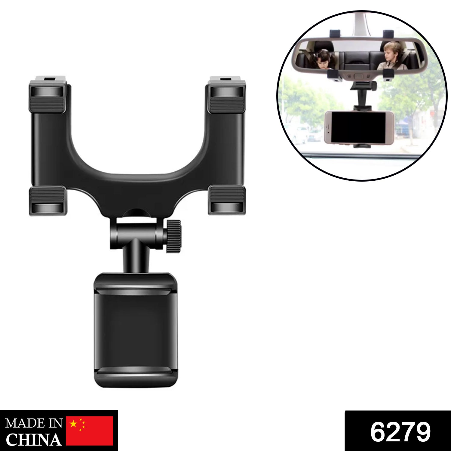 Rear View Mobile Holder Universal Vehicle Rear View Mirror Mobile phone Mount Stand - infinityexculsivestore.com