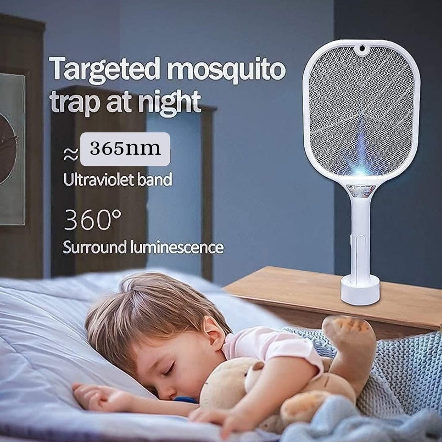 Rechargeable Mosquito Killer Racket with UV Light & USB Charging Base - infinityexculsivestore.com