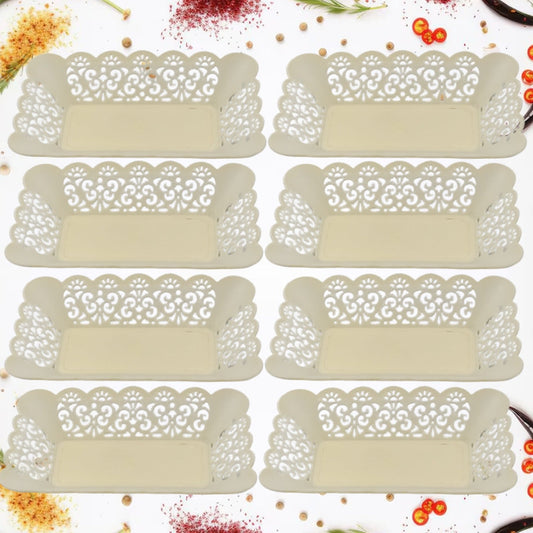 Rectangle Plastic Dinner Plate Snacks / Breakfast, Restaurant Serving Trays Home School Coffee Hotel Kitchen Office (8 Pcs Set) - infinityexculsivestore.com