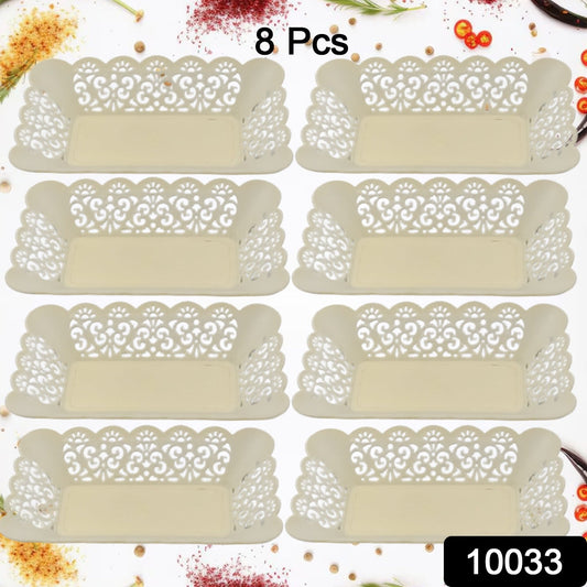 Rectangle Plastic Dinner Plate Snacks / Breakfast, Restaurant Serving Trays Home School Coffee Hotel Kitchen Office (8 Pcs Set) - infinityexculsivestore.com