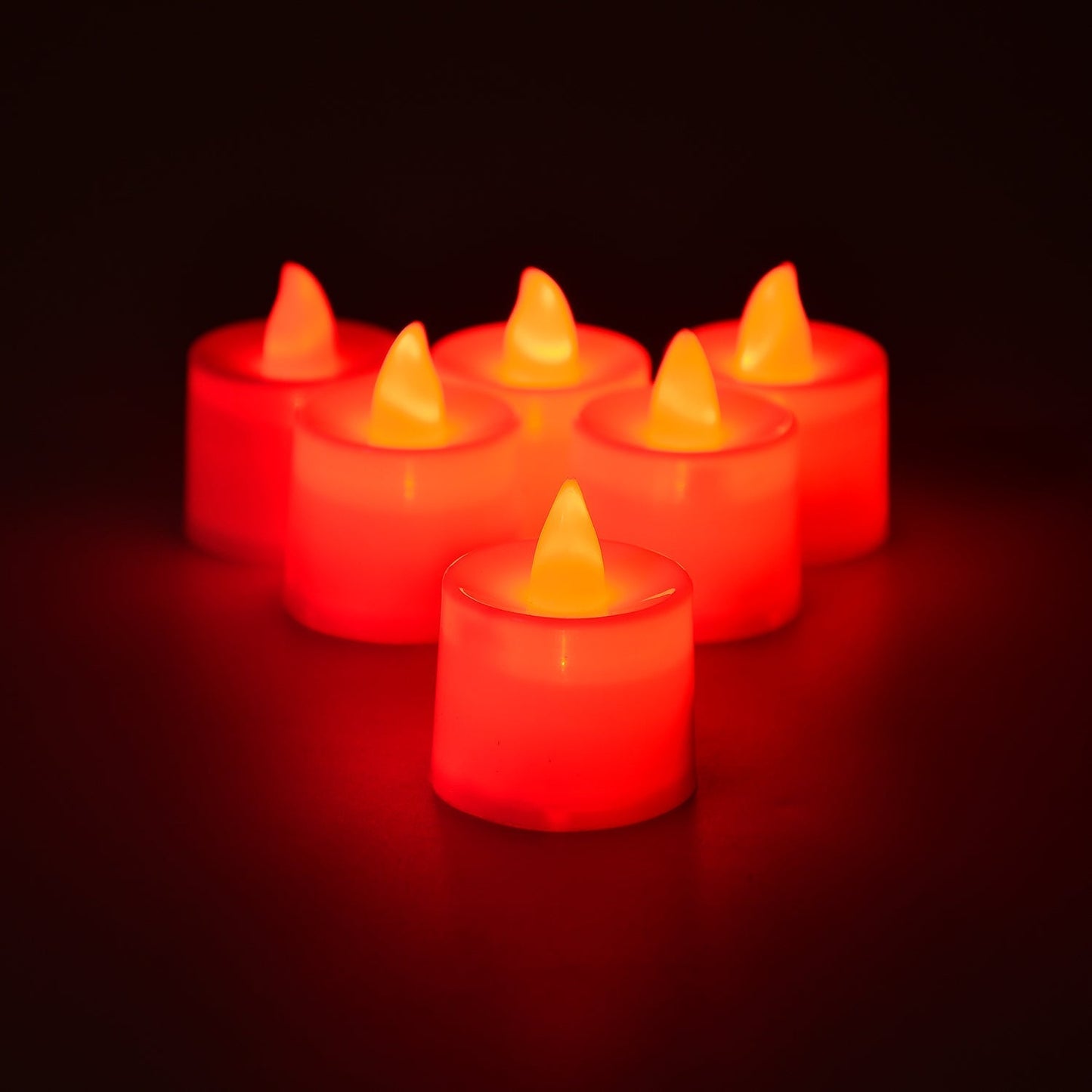 Red Flameless LED Tealights, Smokeless Plastic Decorative Candles - Led Tea Light Candle For Home Decoration (Pack Of 24) - infinityexculsivestore.com