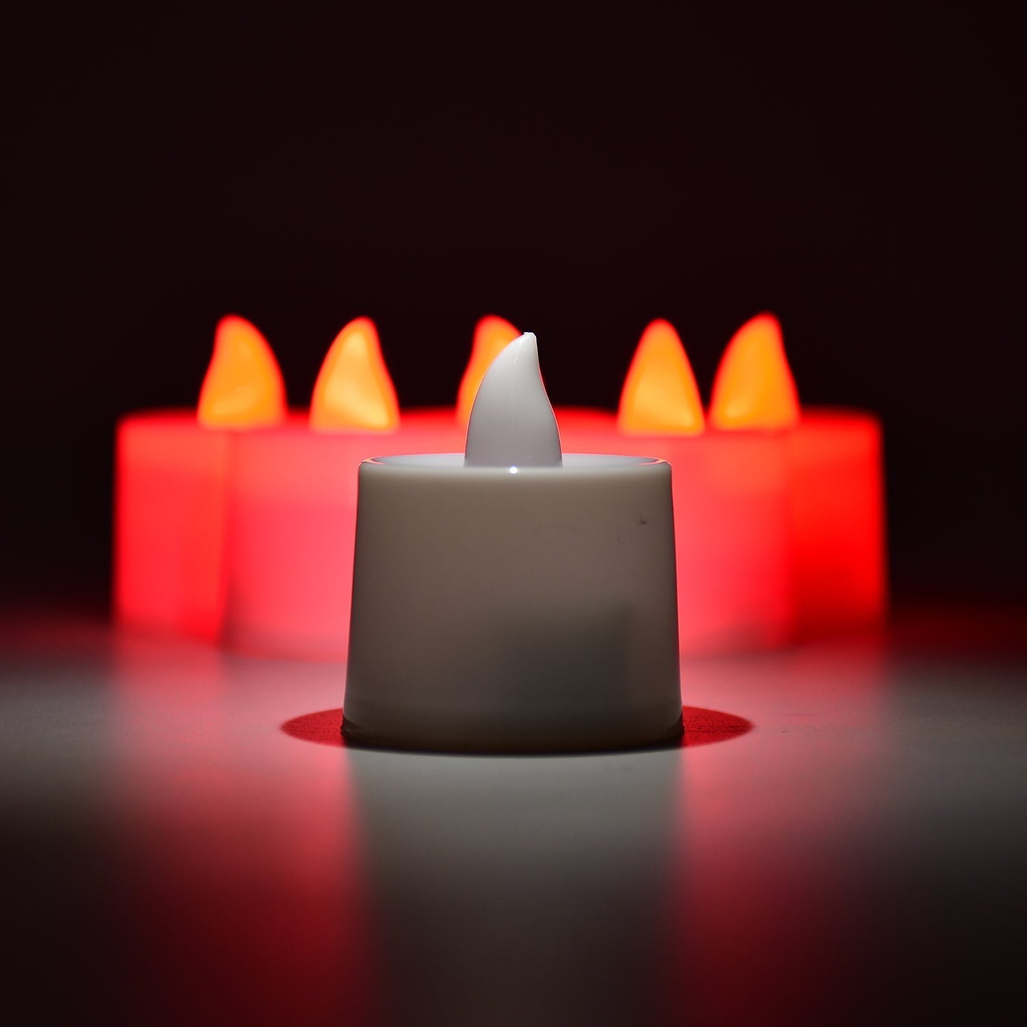 Red Flameless LED Tealights, Smokeless Plastic Decorative Candles - Led Tea Light Candle For Home Decoration (Pack Of 24) - infinityexculsivestore.com