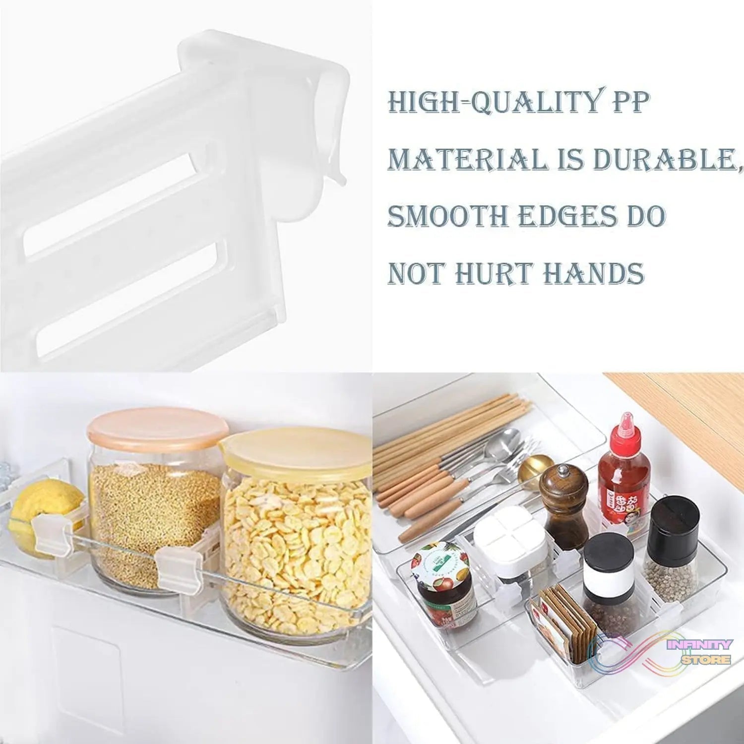 Refrigerator Internal Drawer Shelf Divider Clip (4 Pcs Set) - infinityexculsivestore.com