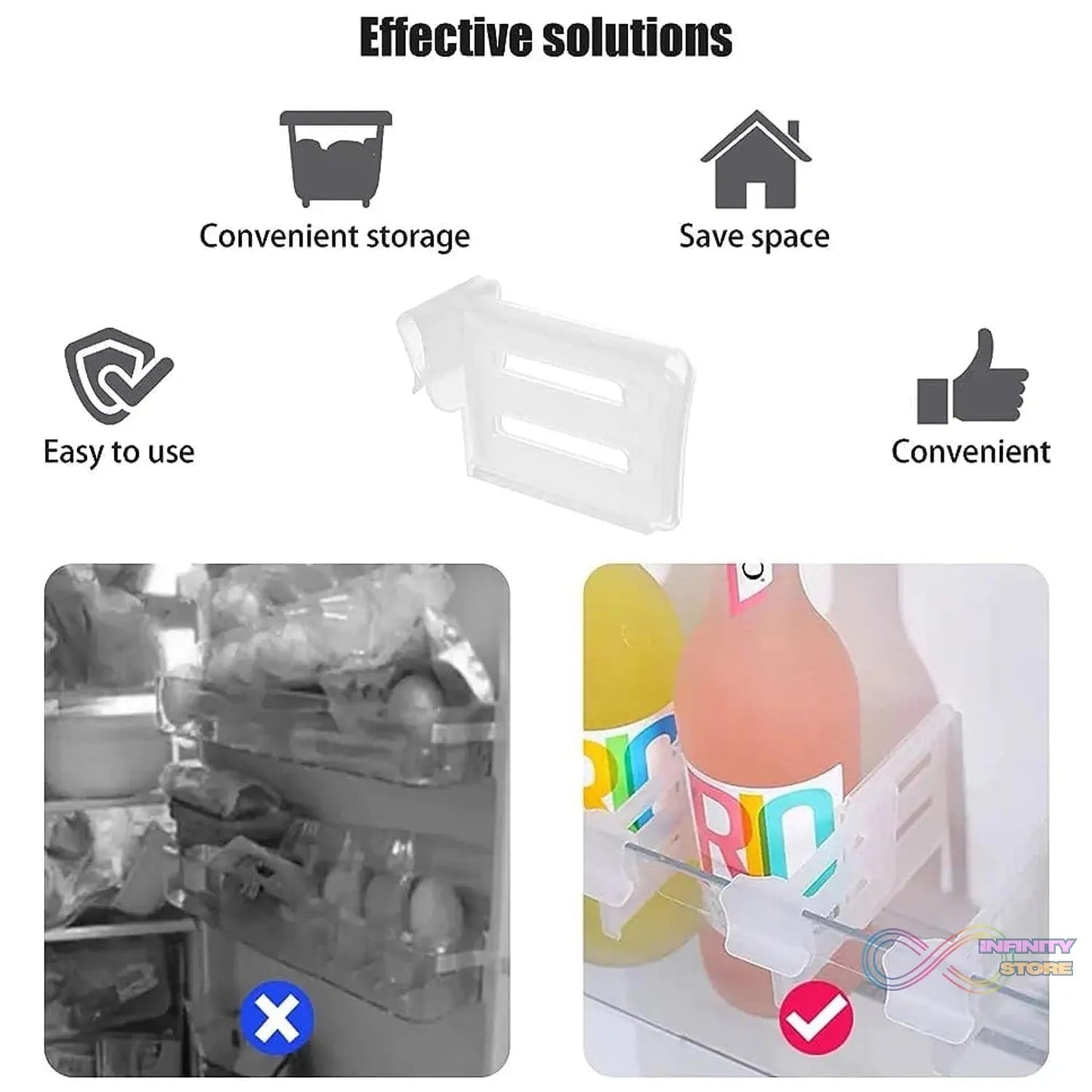 Refrigerator Internal Drawer Shelf Divider Clip (4 Pcs Set) - infinityexculsivestore.com