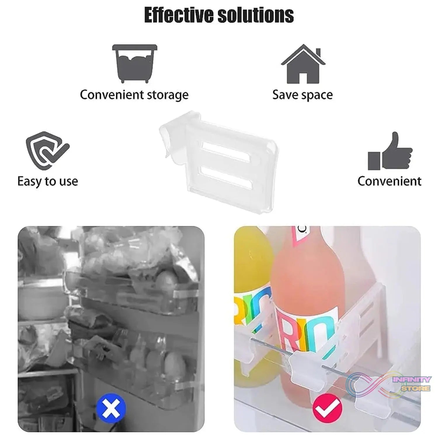 Refrigerator Internal Drawer Shelf Divider Clip (4 Pcs Set) - infinityexculsivestore.com