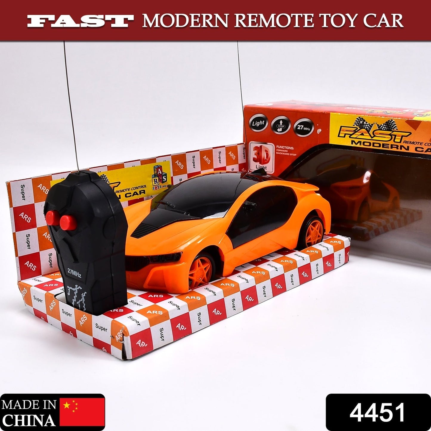 Remote Control Fast Modern Racing Car 3D Light with Go Forward And Backward - infinityexculsivestore.com
