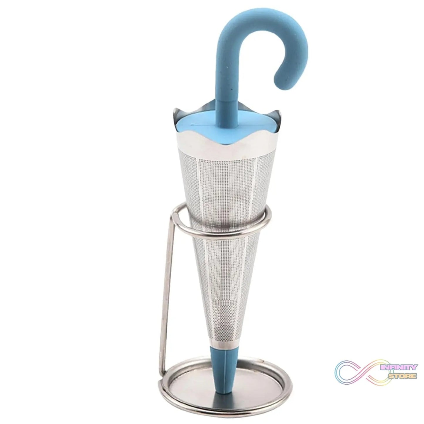 Reusable Cute Umbrella Tea Strainer With Tray / Stand (1 Pc) - infinityexculsivestore.com