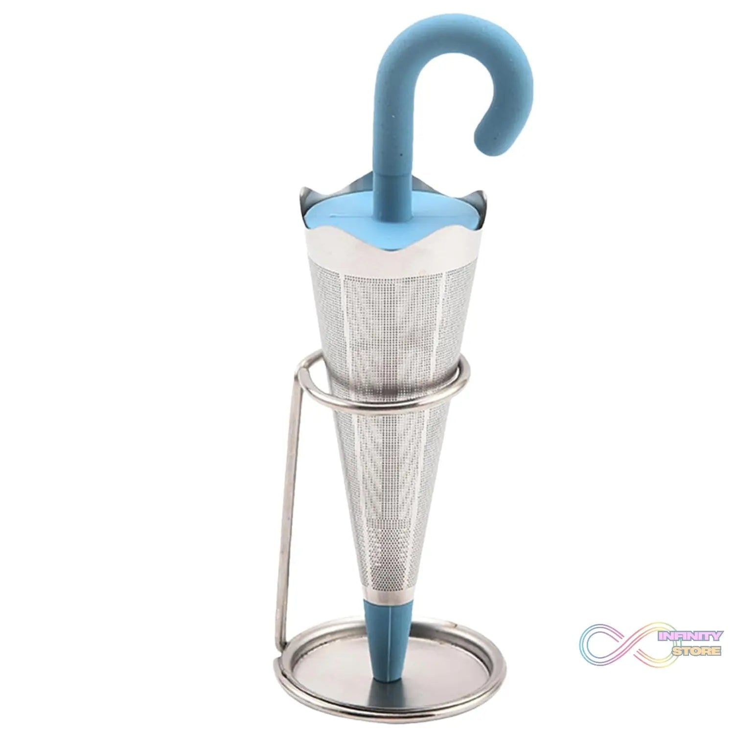 Reusable Cute Umbrella Tea Strainer With Tray / Stand (1 Pc) - infinityexculsivestore.com