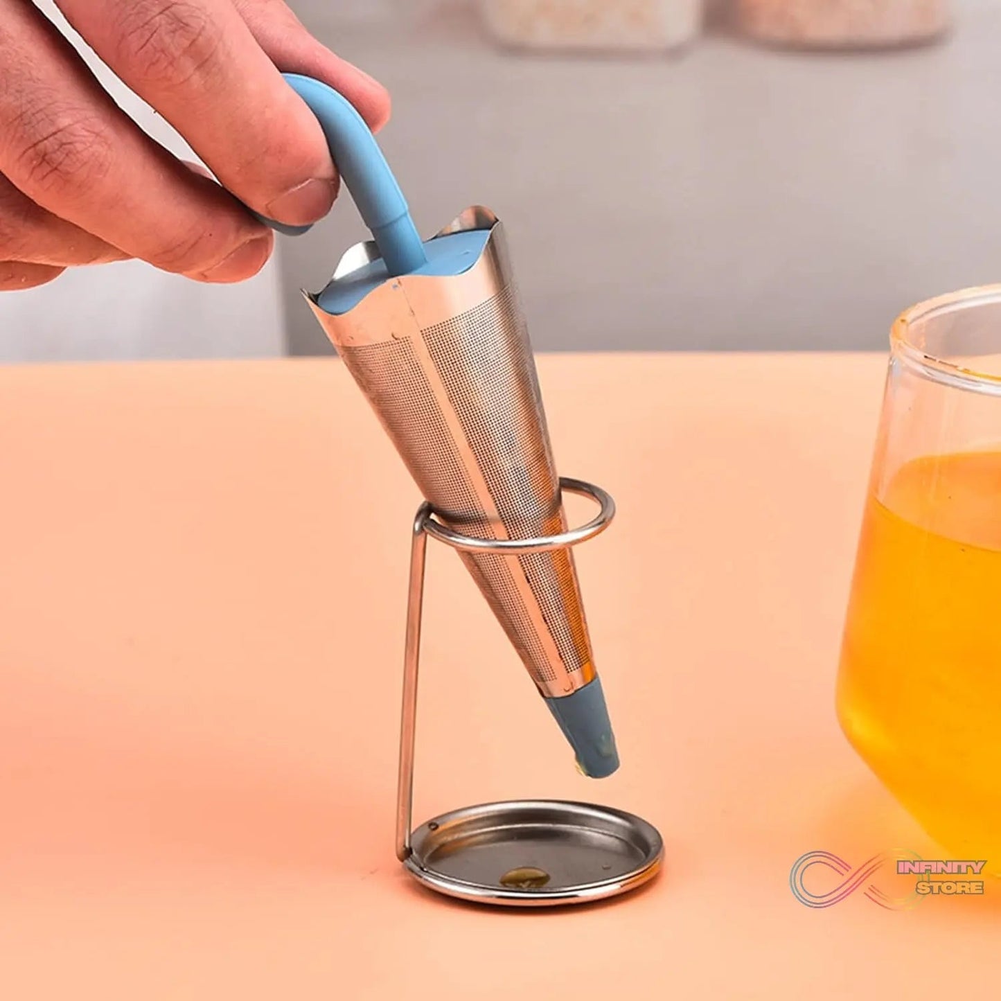 Reusable Cute Umbrella Tea Strainer With Tray / Stand (1 Pc) - infinityexculsivestore.com