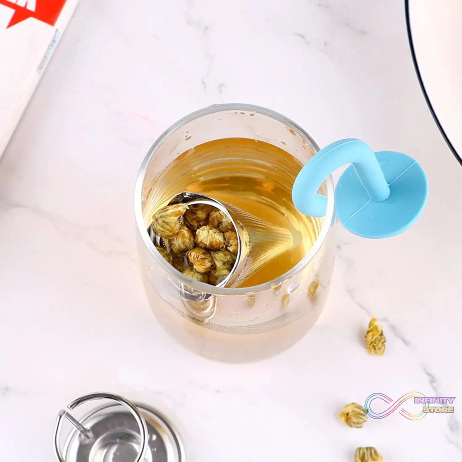 Reusable Cute Umbrella Tea Strainer With Tray / Stand (1 Pc) - infinityexculsivestore.com
