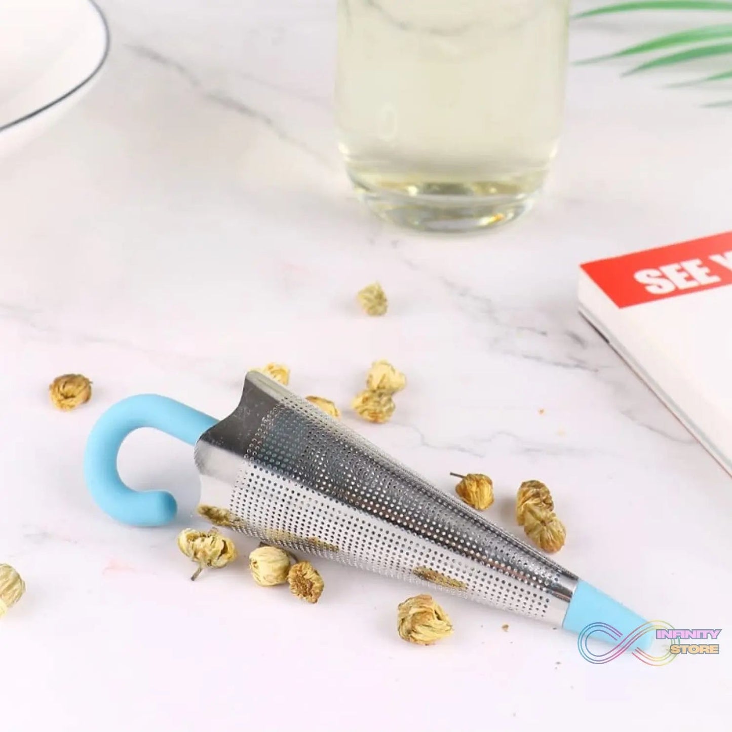Reusable Cute Umbrella Tea Strainer Without Tray / Stand (1 Pc / Mix Color) - infinityexculsivestore.com