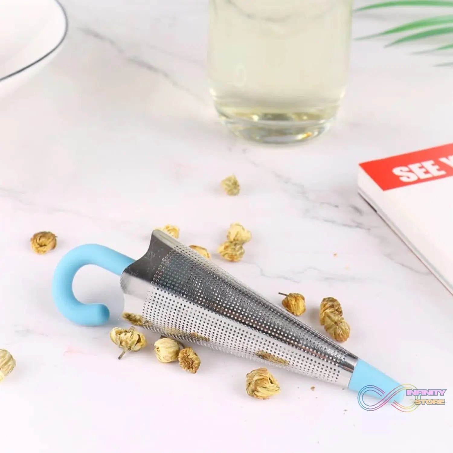 Reusable Cute Umbrella Tea Strainer Without Tray / Stand (1 Pc / Mix Color) - infinityexculsivestore.com