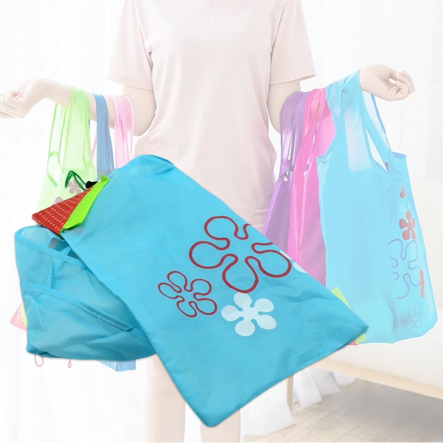 Reusable Grocery Bags - Reusable Bags With Handles - Washable Reusable Shopping Bags Foldable - infinityexculsivestore.com