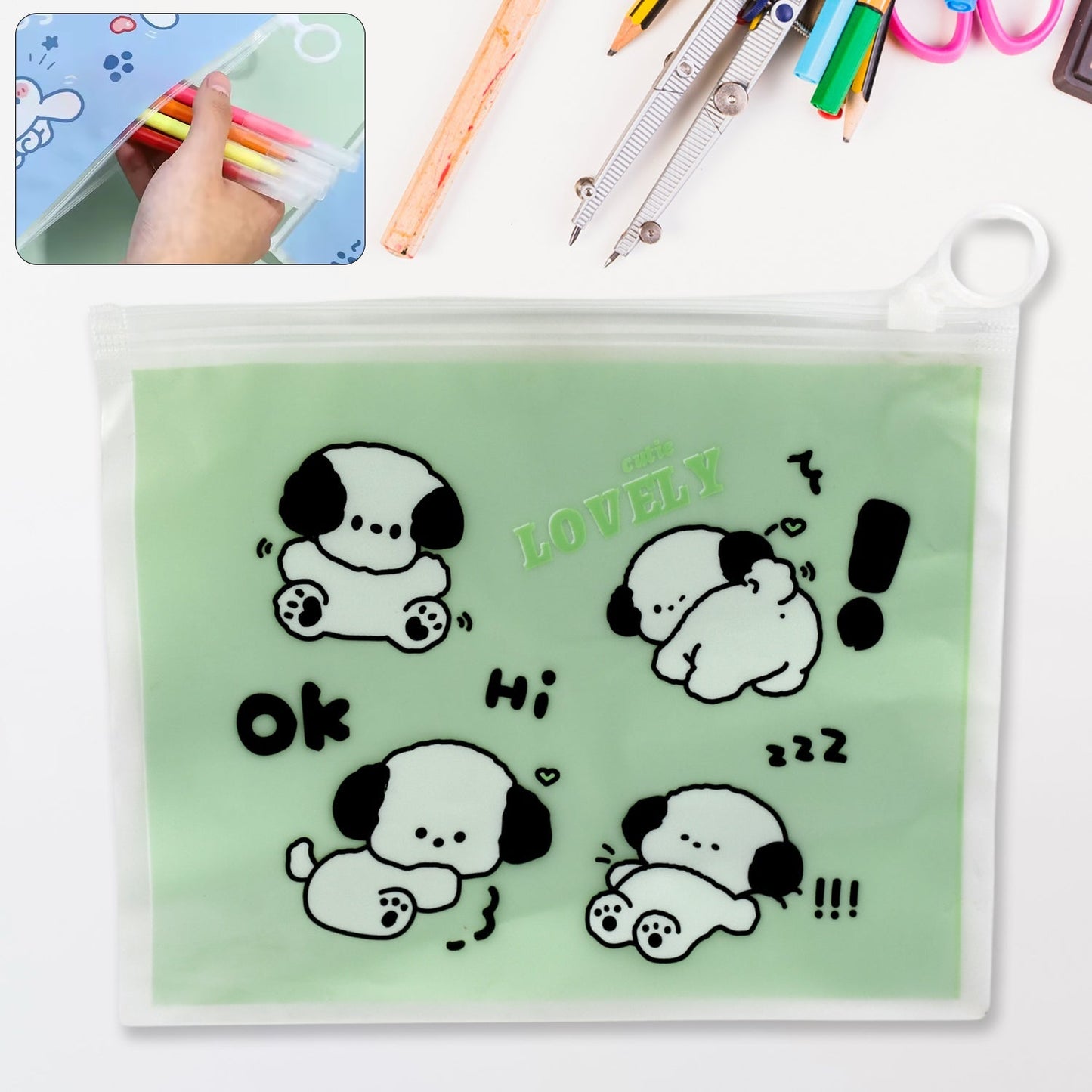 Reusable Multipurpose Pouch Pen Stationary Case Travel, Boys & Girls Pouch with Zip for Travel, School, Stationary (1 Pc/ Mix Design) - infinityexculsivestore.com