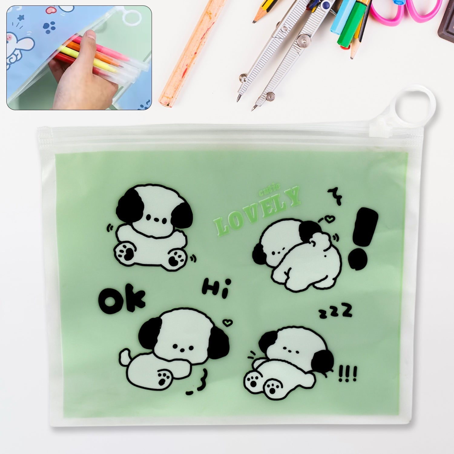 Reusable Multipurpose Pouch Pen Stationary Case Travel, Boys & Girls Pouch with Zip for Travel, School, Stationary (1 Pc/ Mix Design) - infinityexculsivestore.com