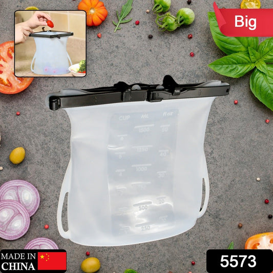 Reusable Silicone Food Storage Bag Set Leakproof Lock Reusable Flat Bottom Freezer Bags, Sandwich Bags, Silicone Food Grade Kids Snack Bags, BPA Free Microwave Safe (1 Pc) - infinityexculsivestore.com