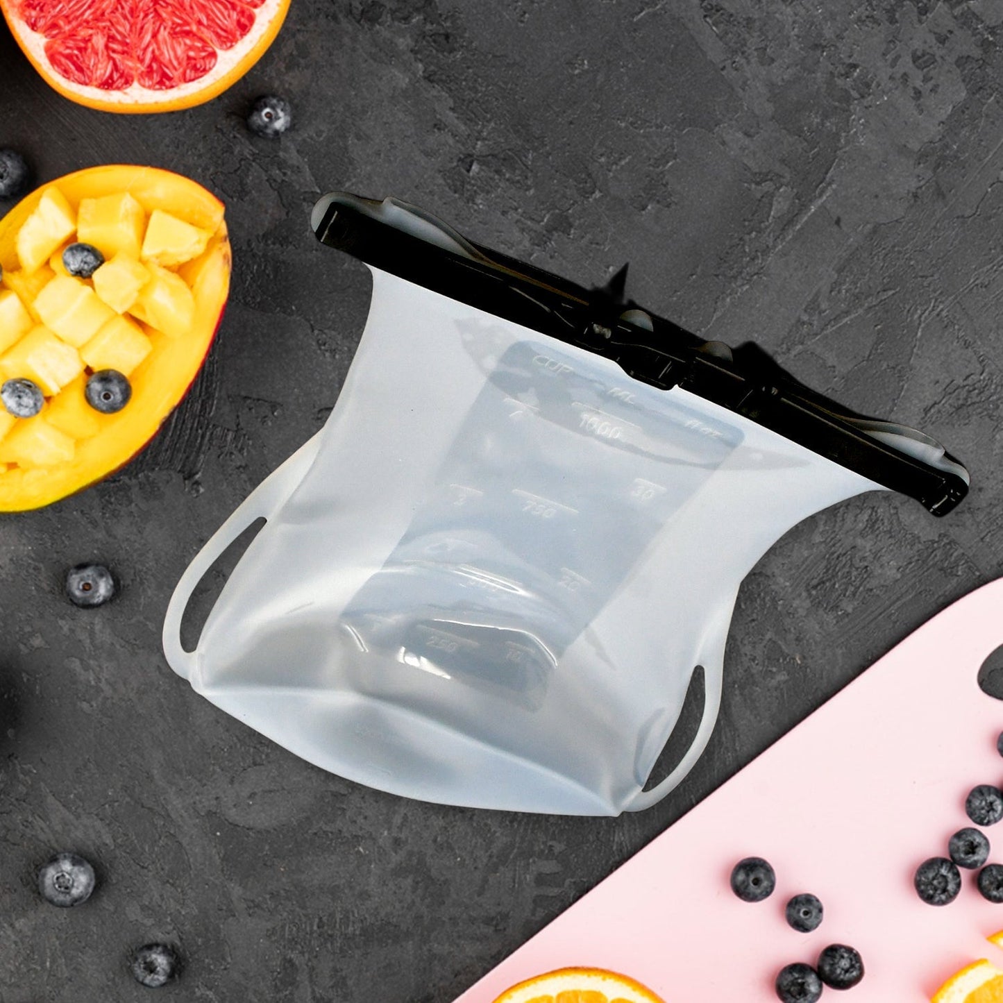 Reusable Silicone Food Storage Bag Set Leakproof Lock Reusable Flat Bottom Freezer Bags, Sandwich Bags, Silicone Food Grade Kids Snack Bags, BPA Free Microwave Safe (1 Pc) - infinityexculsivestore.com
