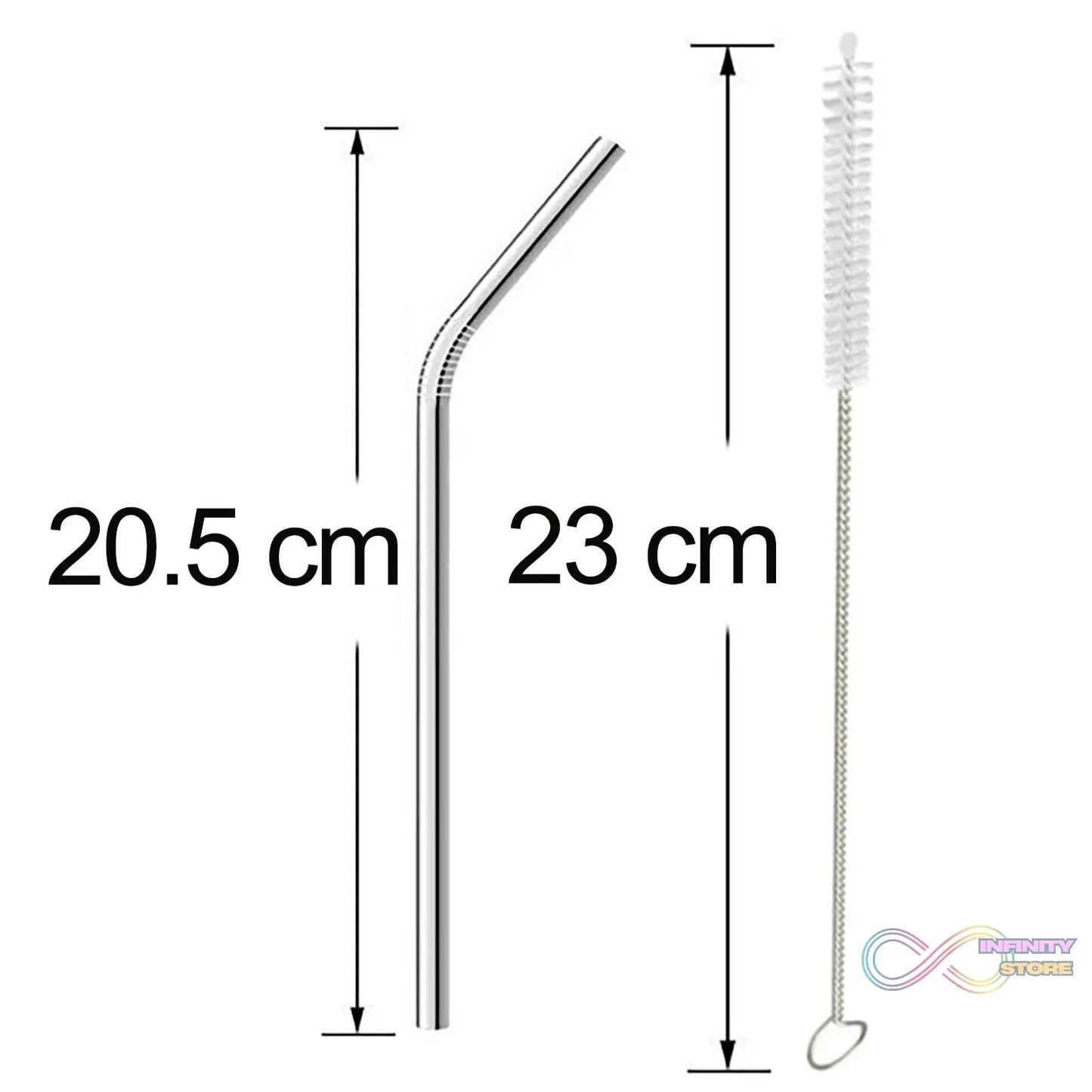 Reusable Stainless Steel Drinking Straws Bent (4 Bent Straws, 1 Brush) - infinityexculsivestore.com