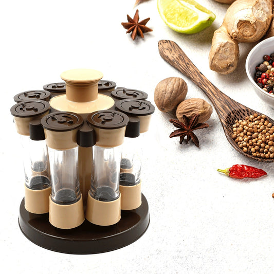 Revolving Spice Rack, 8 Spice jars with 120 ml, Condiment Set - infinityexculsivestore.com