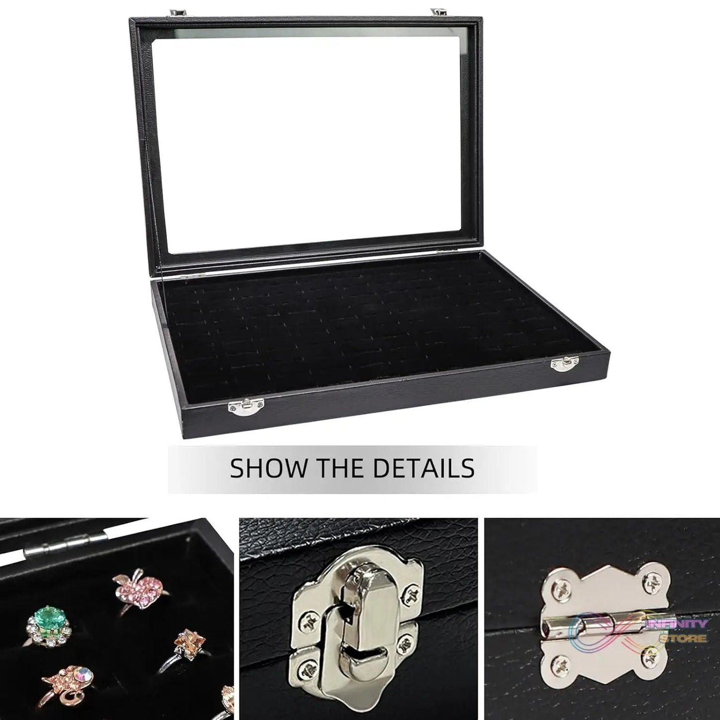 Ring Holder Organizer Box, Jewelry Ring Display Case (35x24 CM) - infinityexculsivestore.com