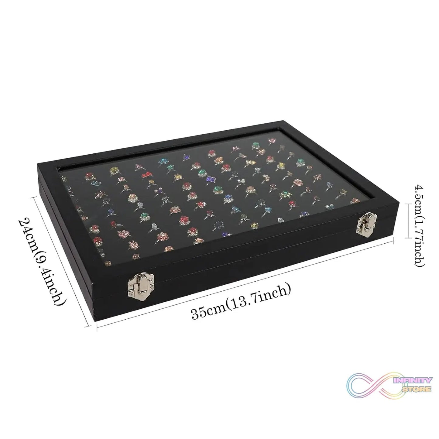 Ring Holder Organizer Box, Jewelry Ring Display Case (35x24 CM) - infinityexculsivestore.com