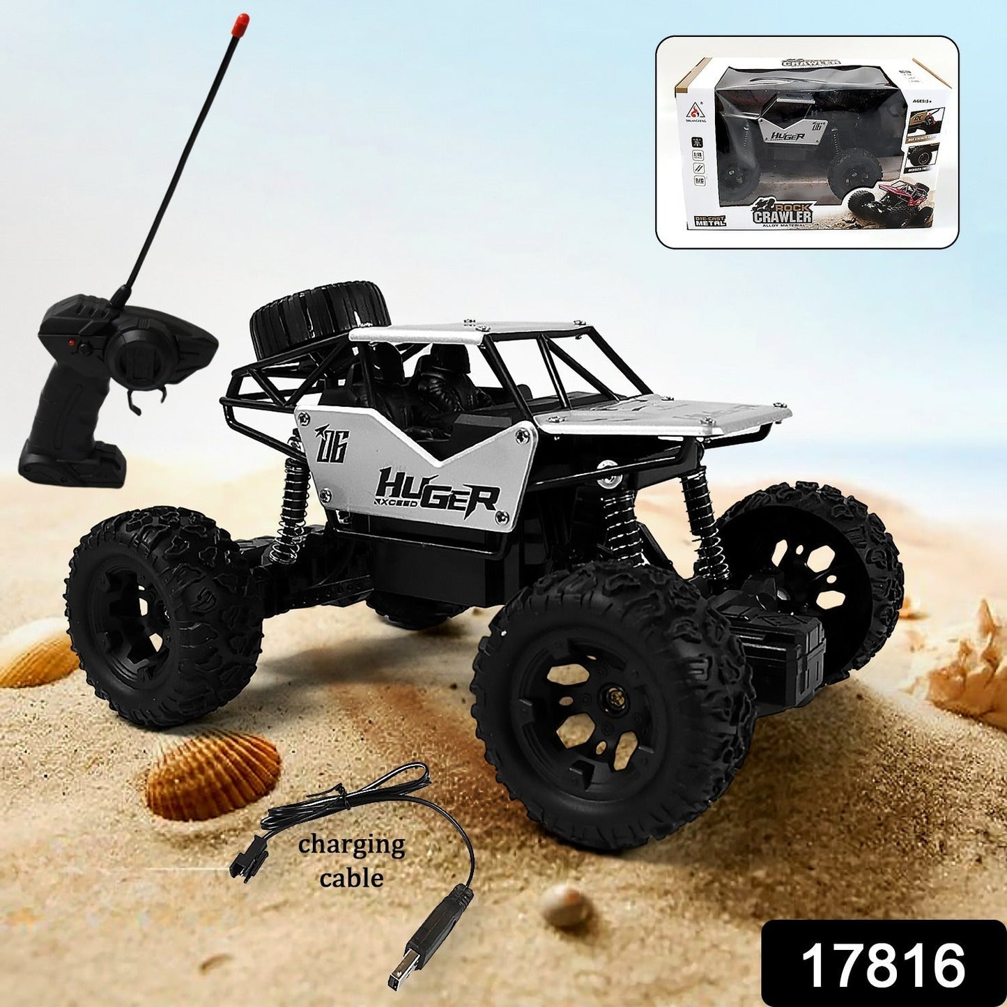 Rock Crawler Monster RC Truck All Terrain Stunt Racing Car Rechargeable Indoor Outdoor Toy Car - infinityexculsivestore.com